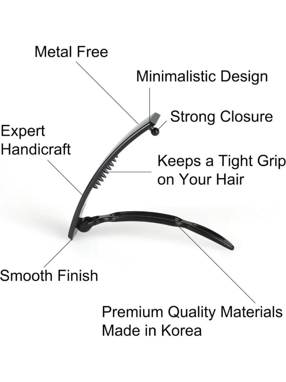 12 Pack Non-Slip Hair Barrettes for Fine or Thick Hair - BPA-Free Plastic Clips